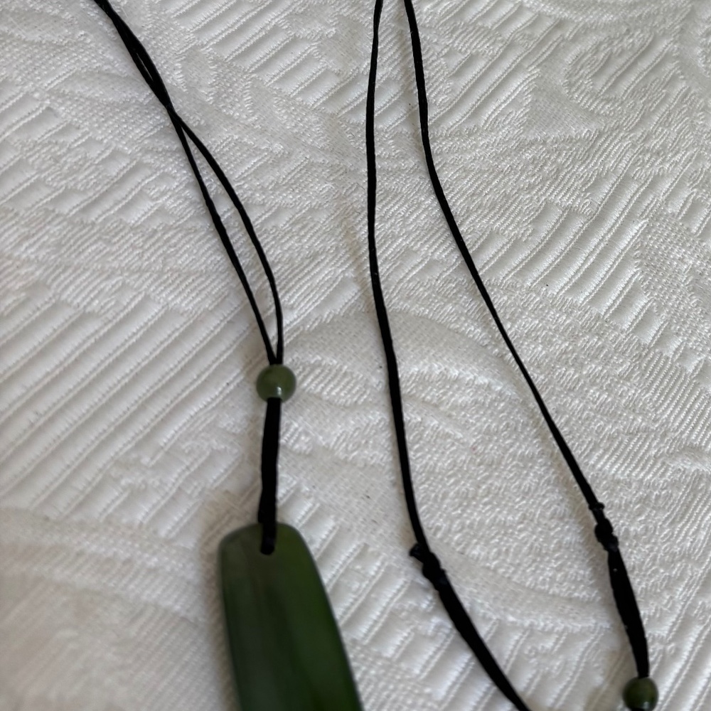 New Jade Pendant on Adjustable String Necklace